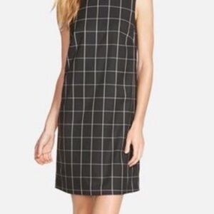 Halogen Window Pane/ Plaid Black Shift Dress, Size XL, Petite•••Nordstrom